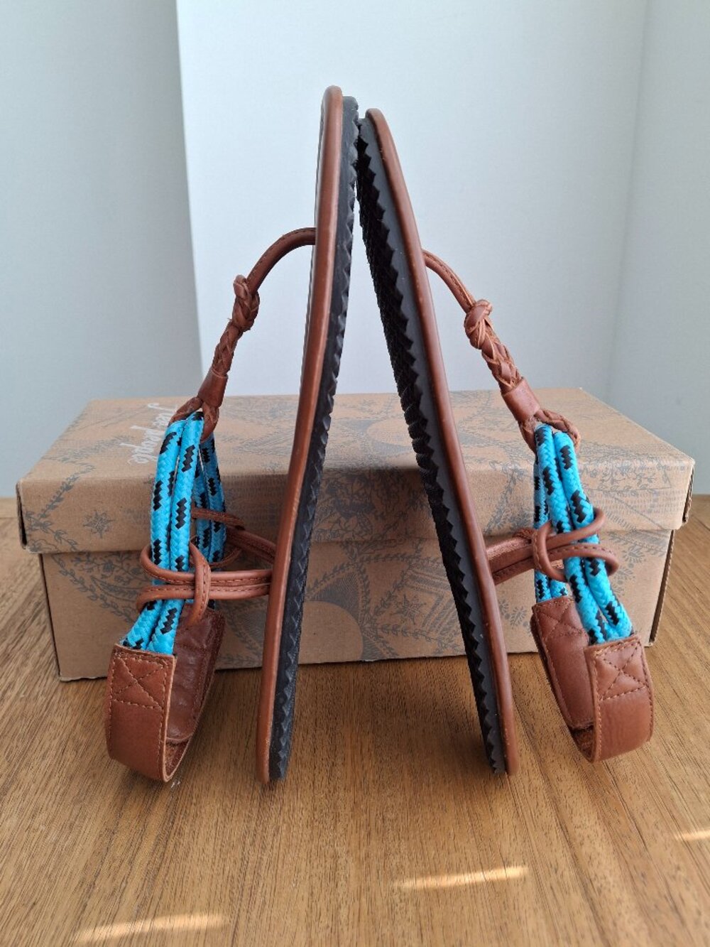 (New) Free‎ People – Island Hopping Wrap Leather Sandals (Luggage) – Women's 7.5 - Picture 6 of 16